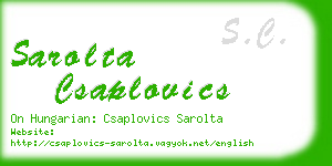 sarolta csaplovics business card